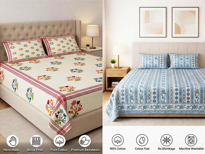 Block Print vs Screen Print Bedsheets