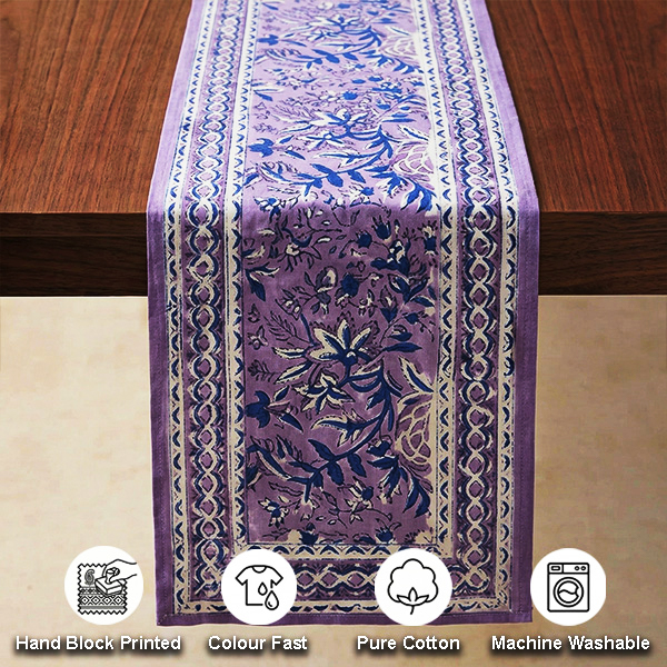 Lavender Floral Table Runner