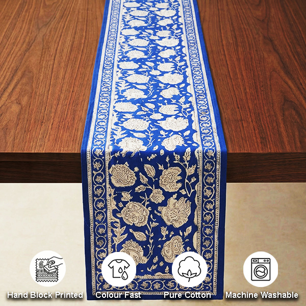 White And Blue Table Runner