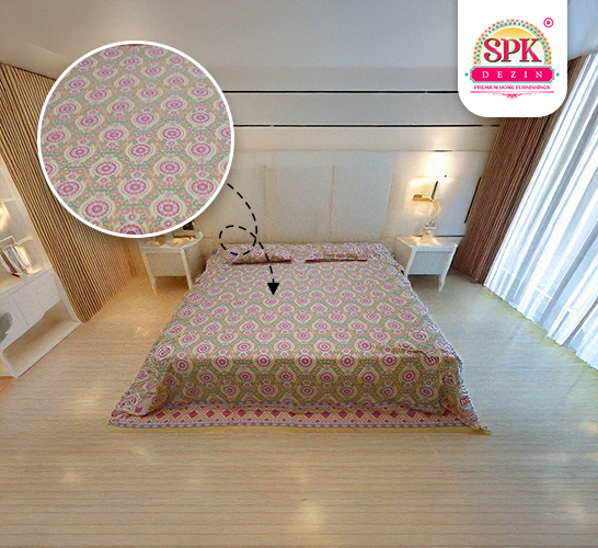 Pink, Screen Print, 90 X 108, 100% Cotton