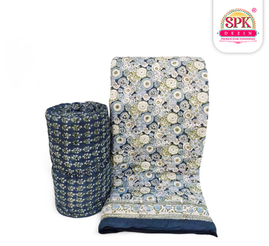 hand block print cotton razai quilt