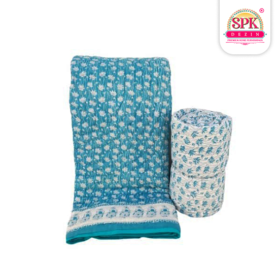 traditional indian quilt blue and white