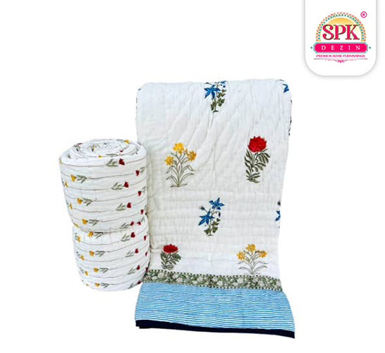 traditional indian quilt blue and white