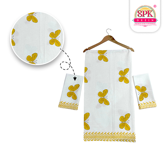 yellow butterfly towel